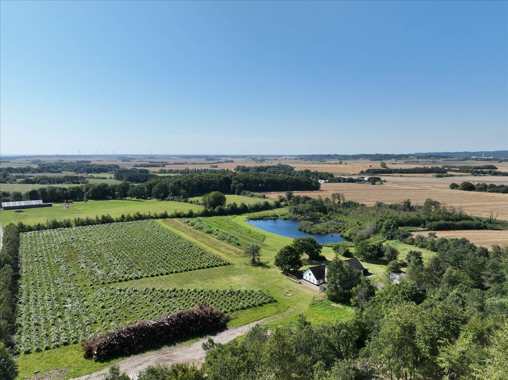 Landejendom med egen sø og skov, 5 km fra Voerså